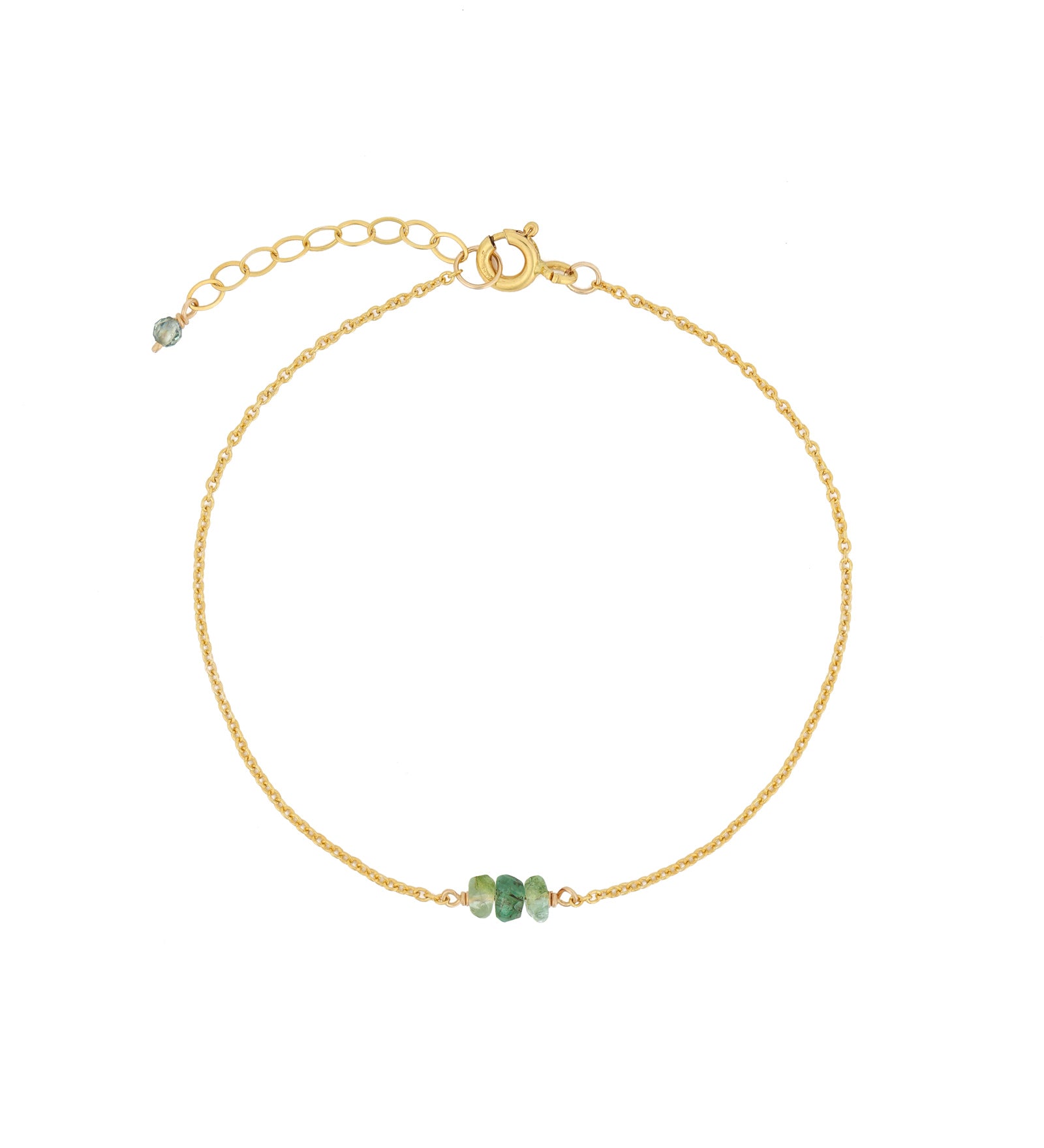 Poppy Rose-Birthstone Bracelet-Bracelets-14k Gold Filled, Emerald and Flourite - May-Blue Ruby Jewellery-Vancouver Canada