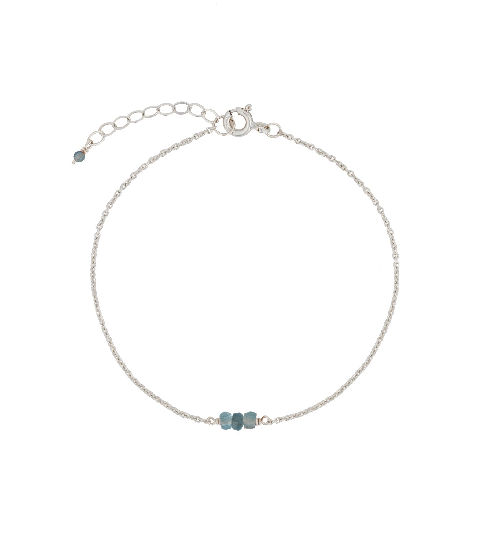 Poppy Rose-Birthstone Bracelet-Bracelets-Sterling Silver, Aquamarine - March-Blue Ruby Jewellery-Vancouver Canada