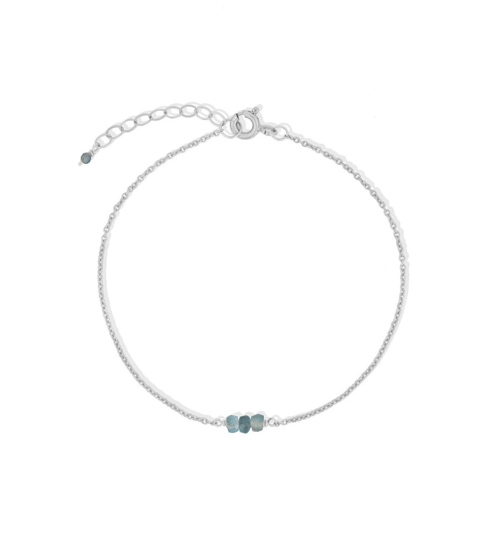 Poppy Rose-Birthstone Bracelet-Bracelets-Sterling Silver, Aquamarine - March-Blue Ruby Jewellery-Vancouver Canada