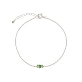 Poppy Rose-Birthstone Bracelet-Bracelets-Sterling Silver, Emerald and Fluorite - May-Blue Ruby Jewellery-Vancouver Canada