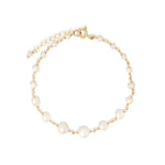 Poppy Rose-Graduated Pearl Strand Bracelet-Bracelets-14k Gold Filled, White Pearl-Blue Ruby Jewellery-Vancouver Canada