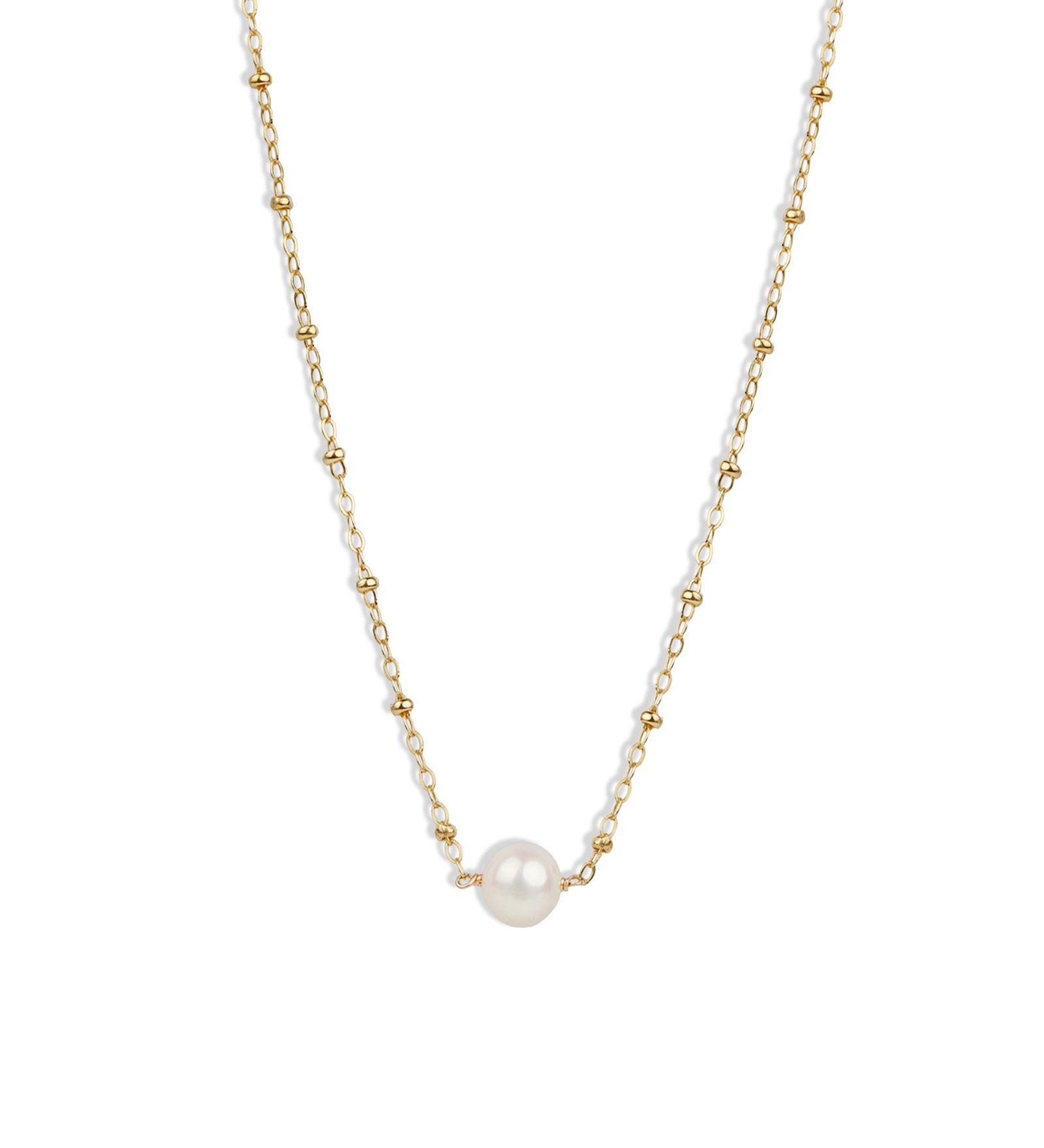 Poppy Rose-East - West Pearl Satellite Necklace-Necklaces-Blue Ruby Jewellery-Vancouver Canada