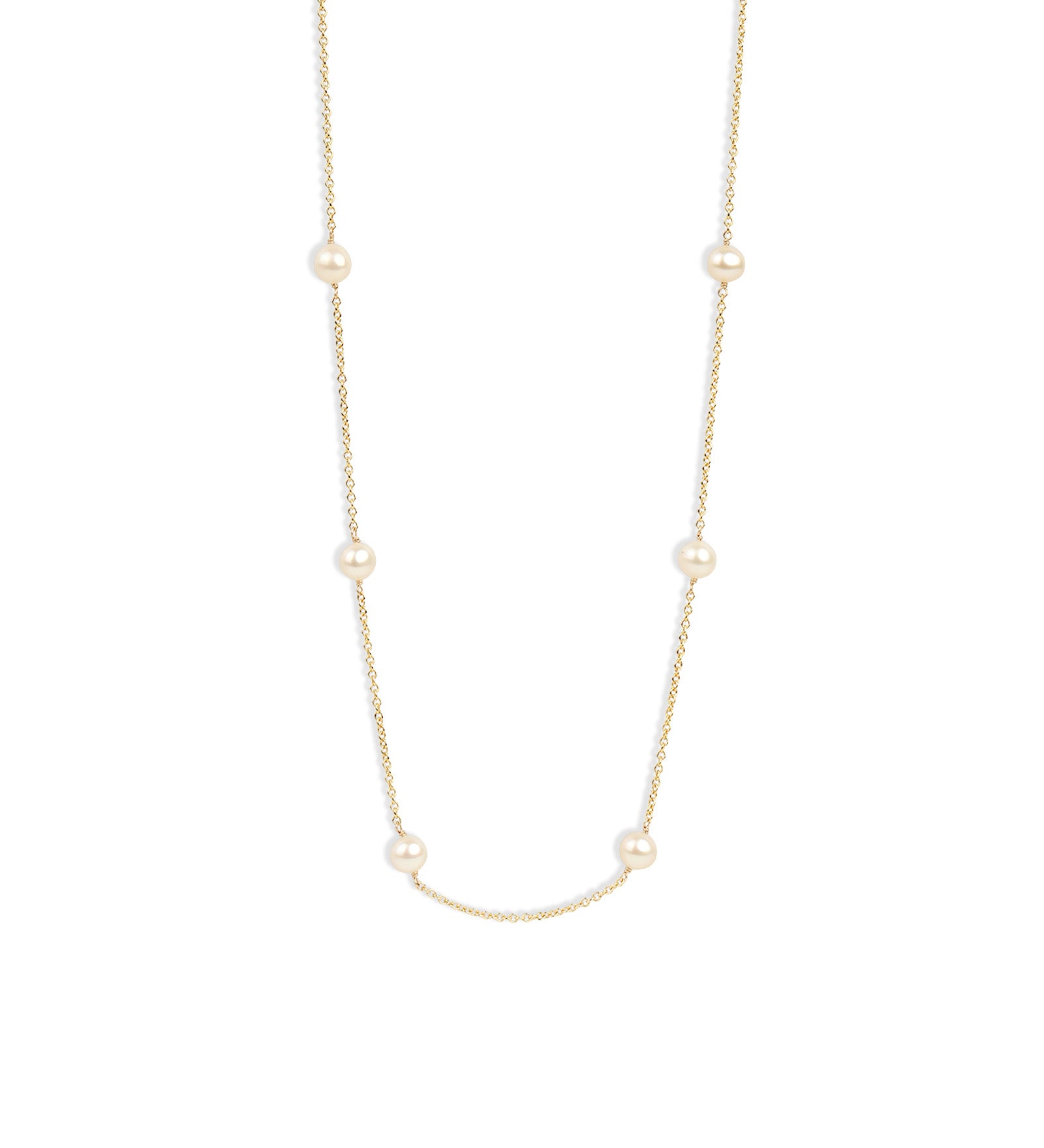 Poppy Rose-Long Station Pearl Necklace-Necklaces-Blue Ruby Jewellery-Vancouver Canada