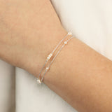 Poppy Rose-Two Row Pearl Station Bracelet-Bracelets-Blue Ruby Jewellery-Vancouver Canada