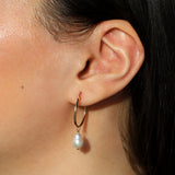 Poppy Rose-Pearl Hoop Charm-Necklaces-Blue Ruby Jewellery-Vancouver Canada