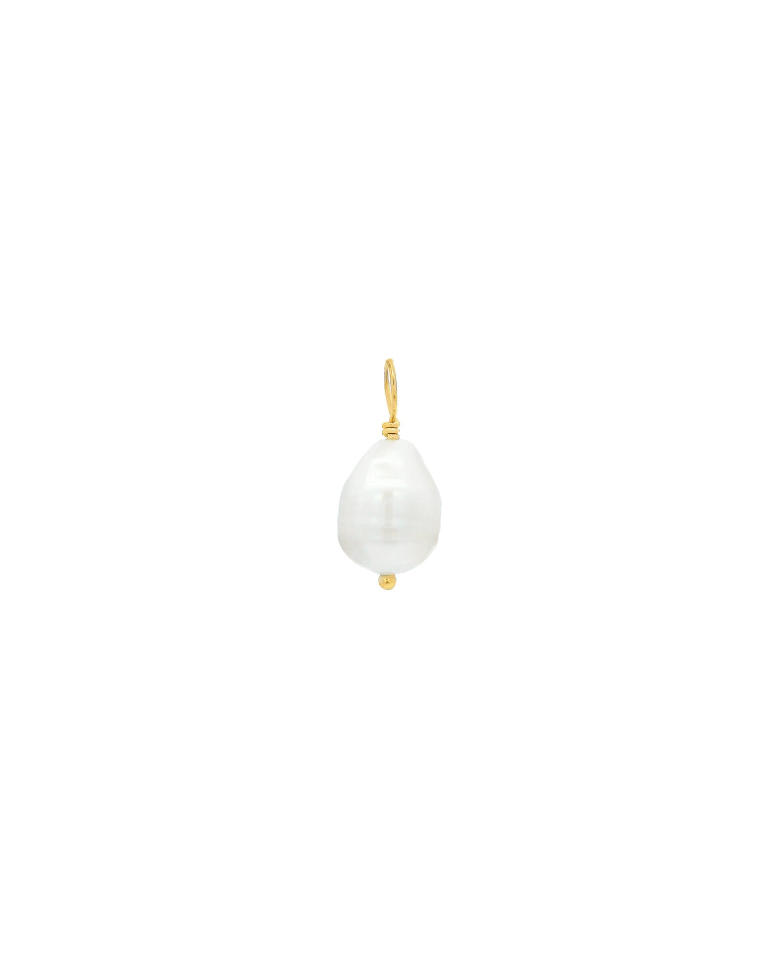 Poppy Rose-Pearl Hoop Charm-Necklaces-14k Gold Filled, White Pearl-Blue Ruby Jewellery-Vancouver Canada