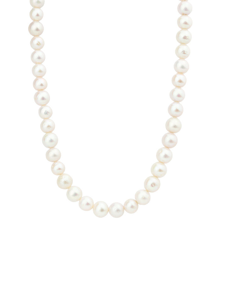 12mm Pearl Necklace 14k Gold Filled, White Pearl