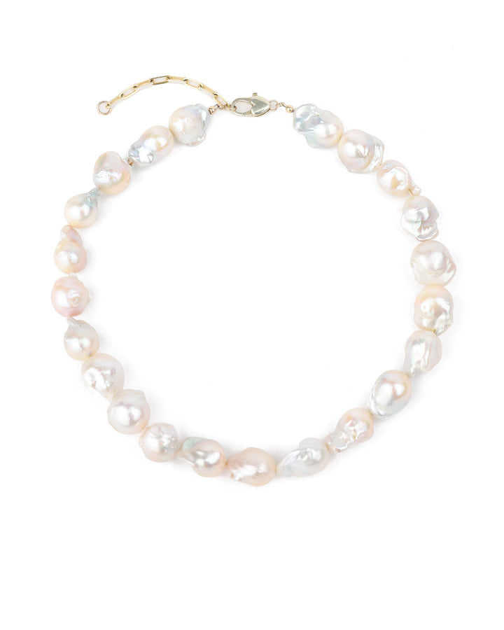 Baroque Pearl Heart Clasp Necklace 14k Gold Filled, 14k Gold Vermeil