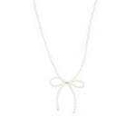 Poppy Rose-Pearl Bow Necklace-Necklaces-14k Gold Filled, White Pearl-Blue Ruby Jewellery-Vancouver Canada