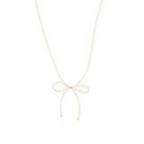 Poppy Rose-Pearl Bow Necklace-Necklaces-14k Gold Filled, White Pearl-Blue Ruby Jewellery-Vancouver Canada
