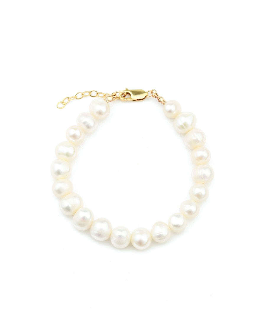 Poppy Rose-8mm Pearl Bracelet-Bracelets-14k Gold Filled, White Pearl-Blue Ruby Jewellery-Vancouver Canada
