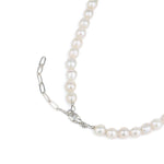 Poppy Rose-Baroque Pearl Necklace-Necklaces-Sterling Silver, White Pearl-Blue Ruby Jewellery-Vancouver Canada