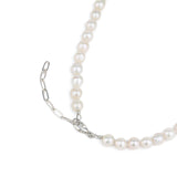 Poppy Rose-Baroque Pearl Necklace-Necklaces-Sterling Silver, White Pearl-Blue Ruby Jewellery-Vancouver Canada