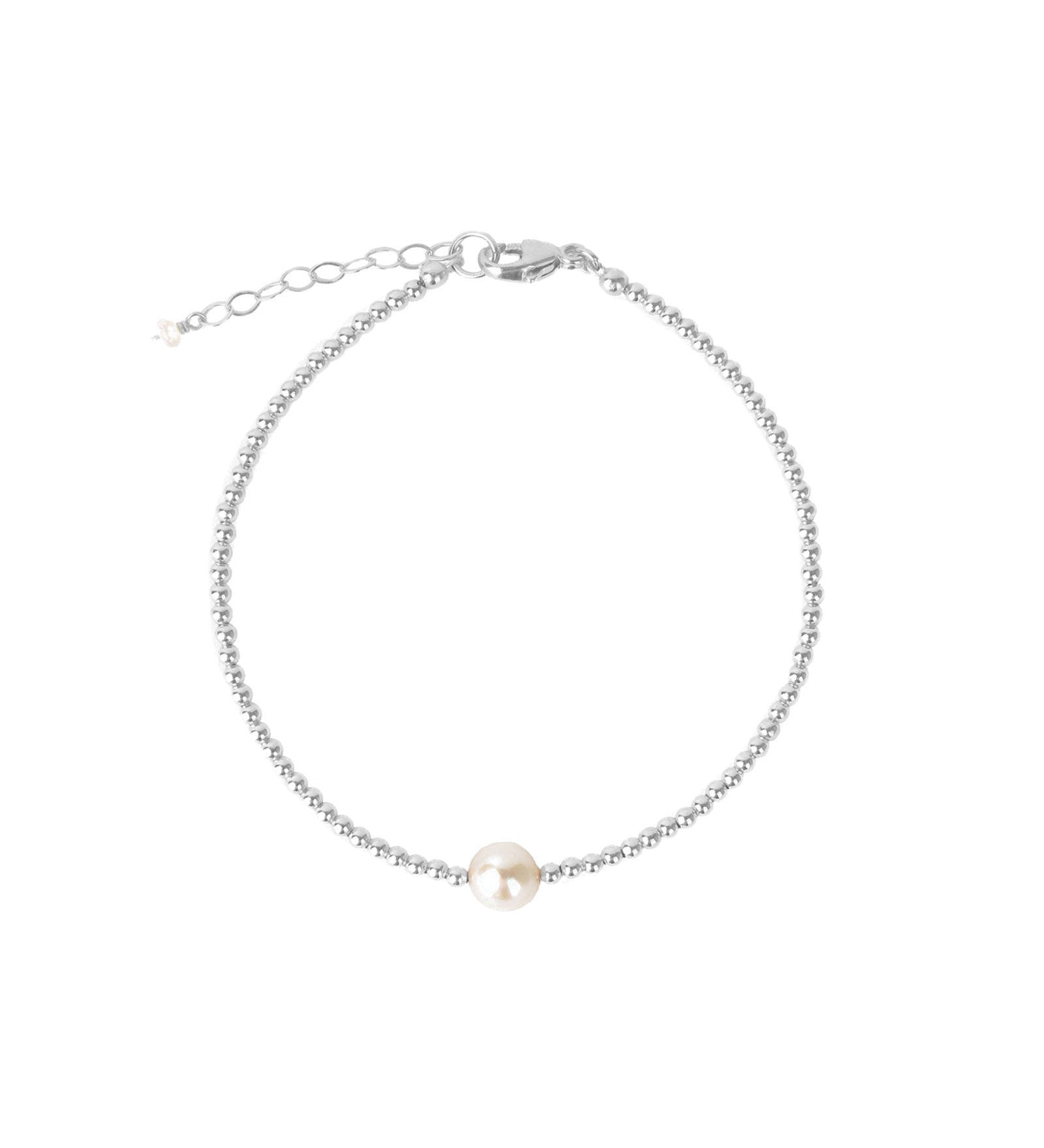 Poppy Rose-Beaded 6mm Pearl Bracelet-Bracelets-Sterling Silver, White Pearl-Blue Ruby Jewellery-Vancouver Canada