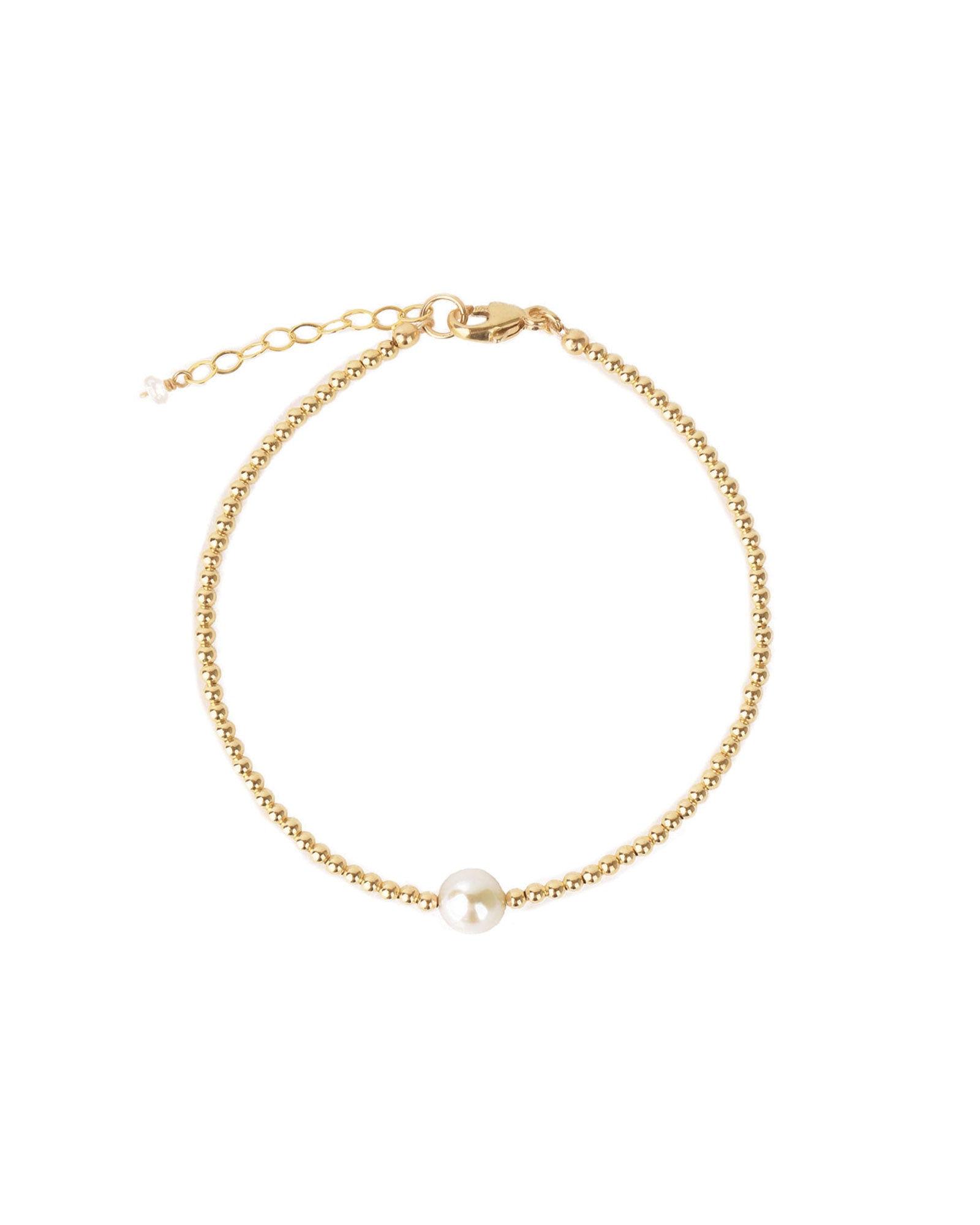 Poppy Rose-Beaded 6mm Pearl Bracelet-Bracelets-14k Gold Filled, White Pearl-Blue Ruby Jewellery-Vancouver Canada