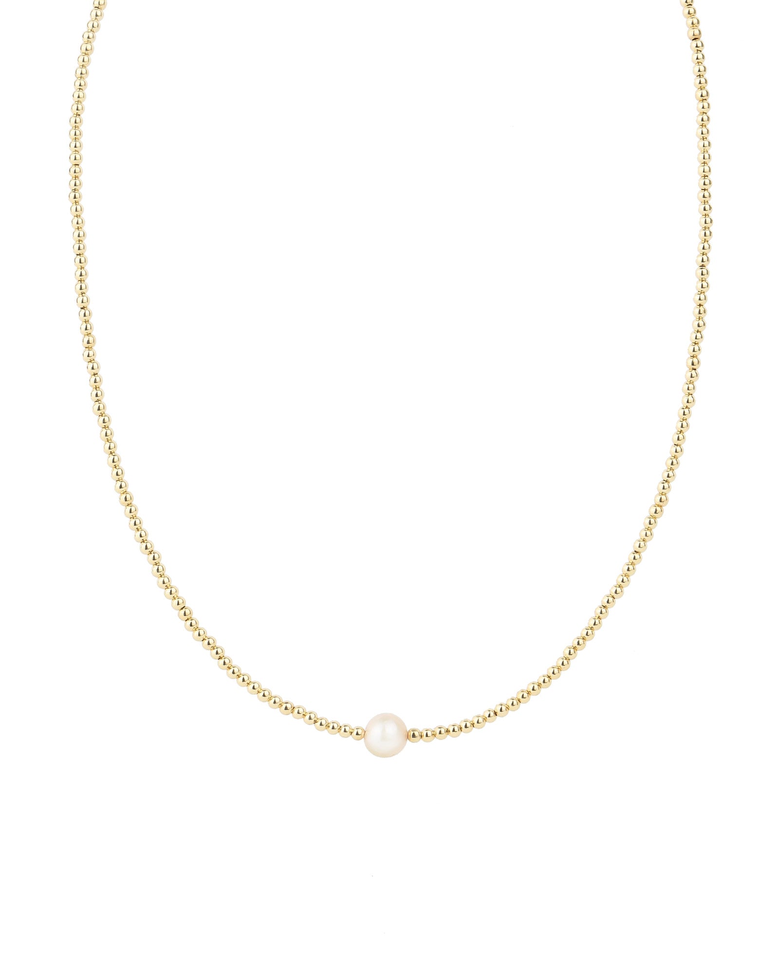 Beaded 6mm Pearl Necklace 14k Gold Filled, White Pearl