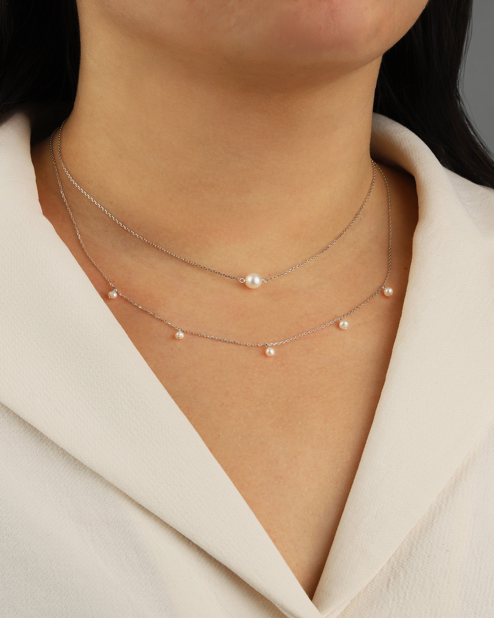 Poppy Rose-Pearl East-West Necklace-Necklaces-Blue Ruby Jewellery-Vancouver Canada