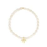 Poppy Rose-Bow Drop Pearl Bracelet | 3mm-Bracelets-Blue Ruby Jewellery-Vancouver Canada
