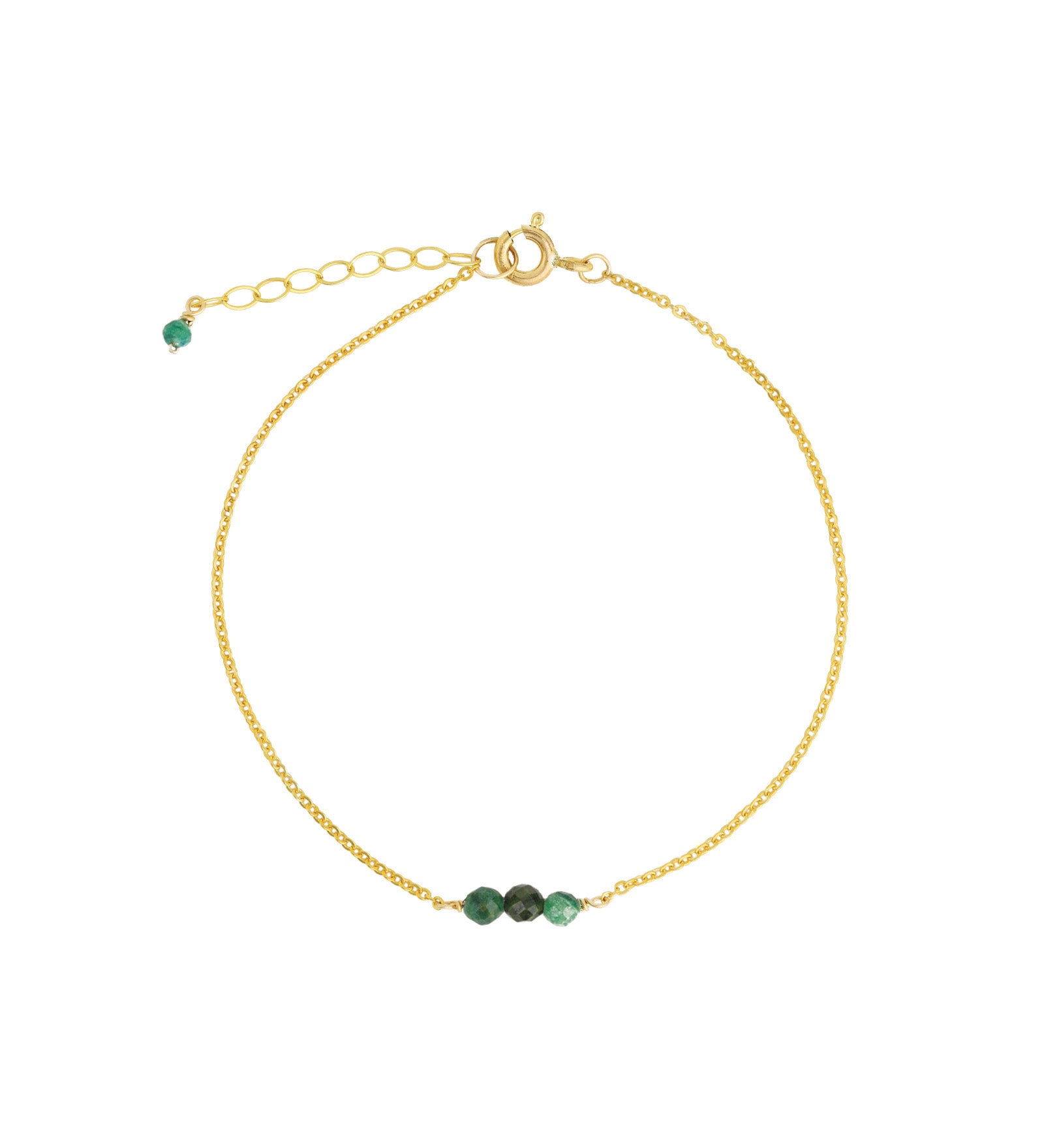 Poppy Rose-Birthstone Bracelet-Bracelets-14k Gold Filled, Emerald and Flourite - May-Blue Ruby Jewellery-Vancouver Canada