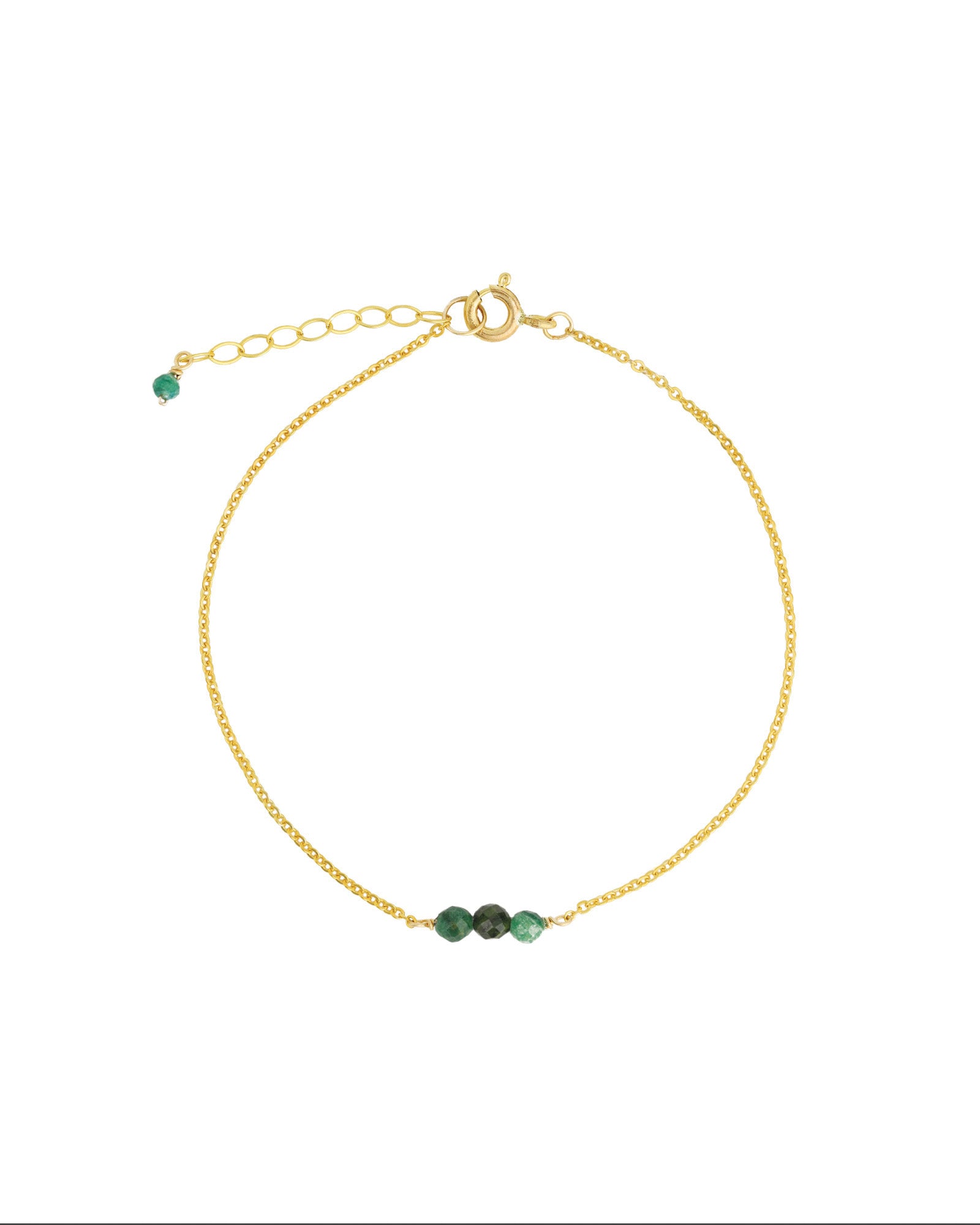 Poppy Rose-Birthstone Bracelet-Bracelets-14k Gold Filled, Emerald and Flourite - May-Blue Ruby Jewellery-Vancouver Canada