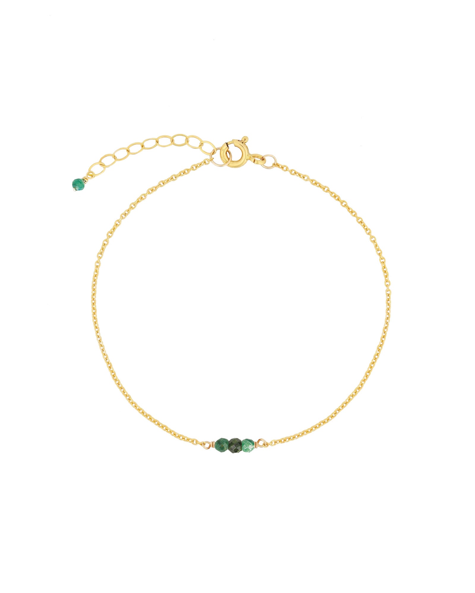 Poppy Rose-Birthstone Bracelet-Bracelets-14k Gold Filled, Emerald and Flourite - May-Blue Ruby Jewellery-Vancouver Canada