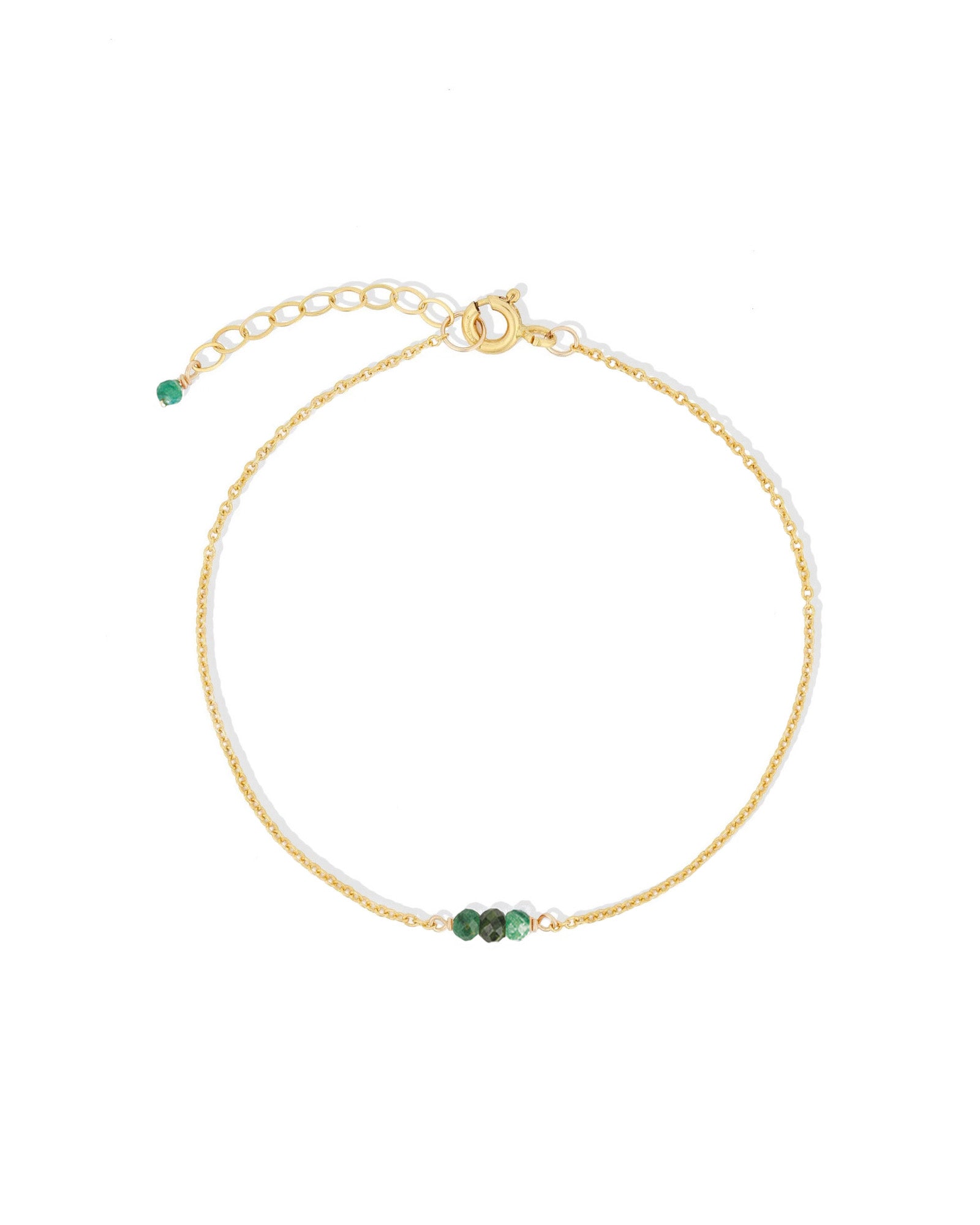 Poppy Rose-Birthstone Bracelet-Bracelets-14k Gold Filled, Emerald - May-Blue Ruby Jewellery-Vancouver Canada