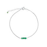 Birthstone Bracelet Sterling Silver, Emerald
