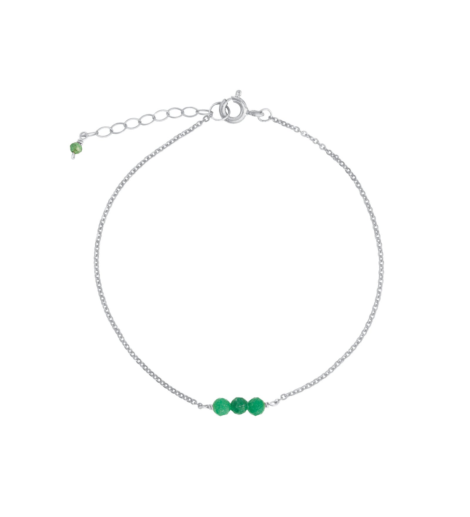 Birthstone Bracelet Sterling Silver, Emerald
