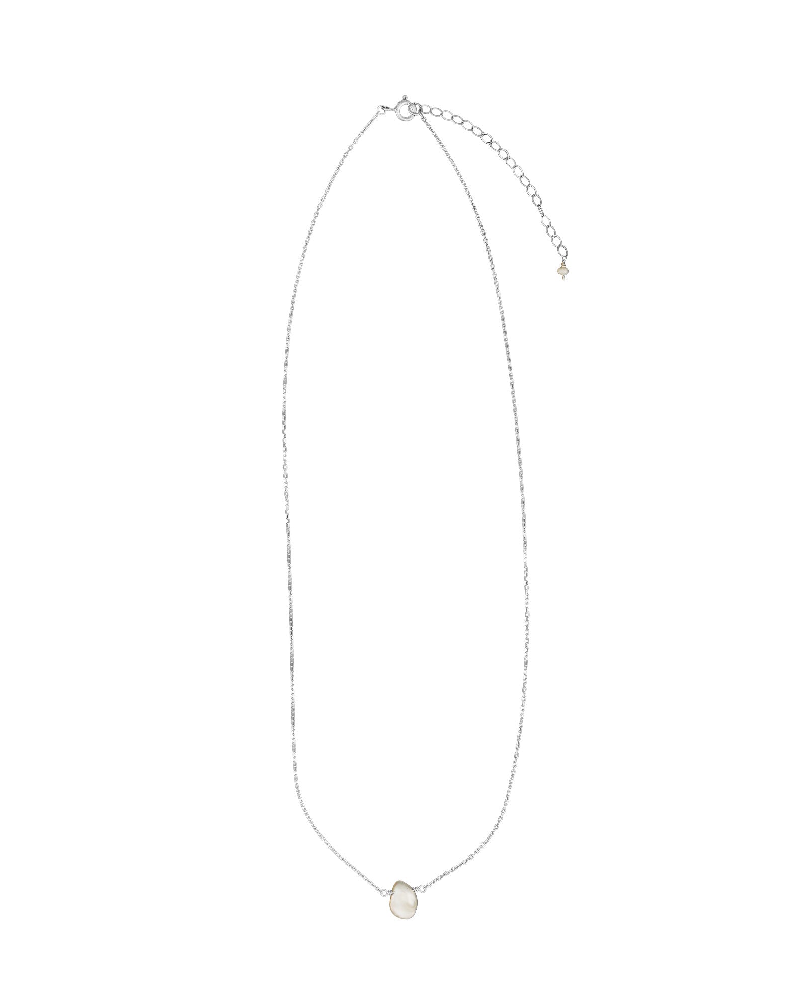 Keishi Pearl Necklace Sterling Silver, White Pearl