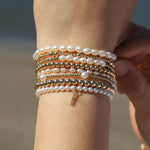 Poppy Rose-Mom Charm Pearl Beaded Bracelet-Bracelets-Blue Ruby Jewellery-Vancouver Canada