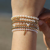 Poppy Rose-Mom Charm Pearl Beaded Bracelet-Bracelets-Blue Ruby Jewellery-Vancouver Canada