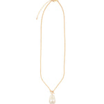 White Baroque Pearl Toggle Necklace 14k Gold Filled, White Pearl