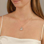 Grey Baroque Pearl Toggle Necklace 14k Gold Filled, White Pearl