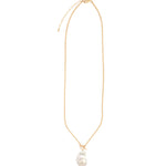 Grey Baroque Pearl Toggle Necklace 14k Gold Filled, White Pearl