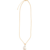 Grey Baroque Pearl Toggle Necklace 14k Gold Filled, White Pearl