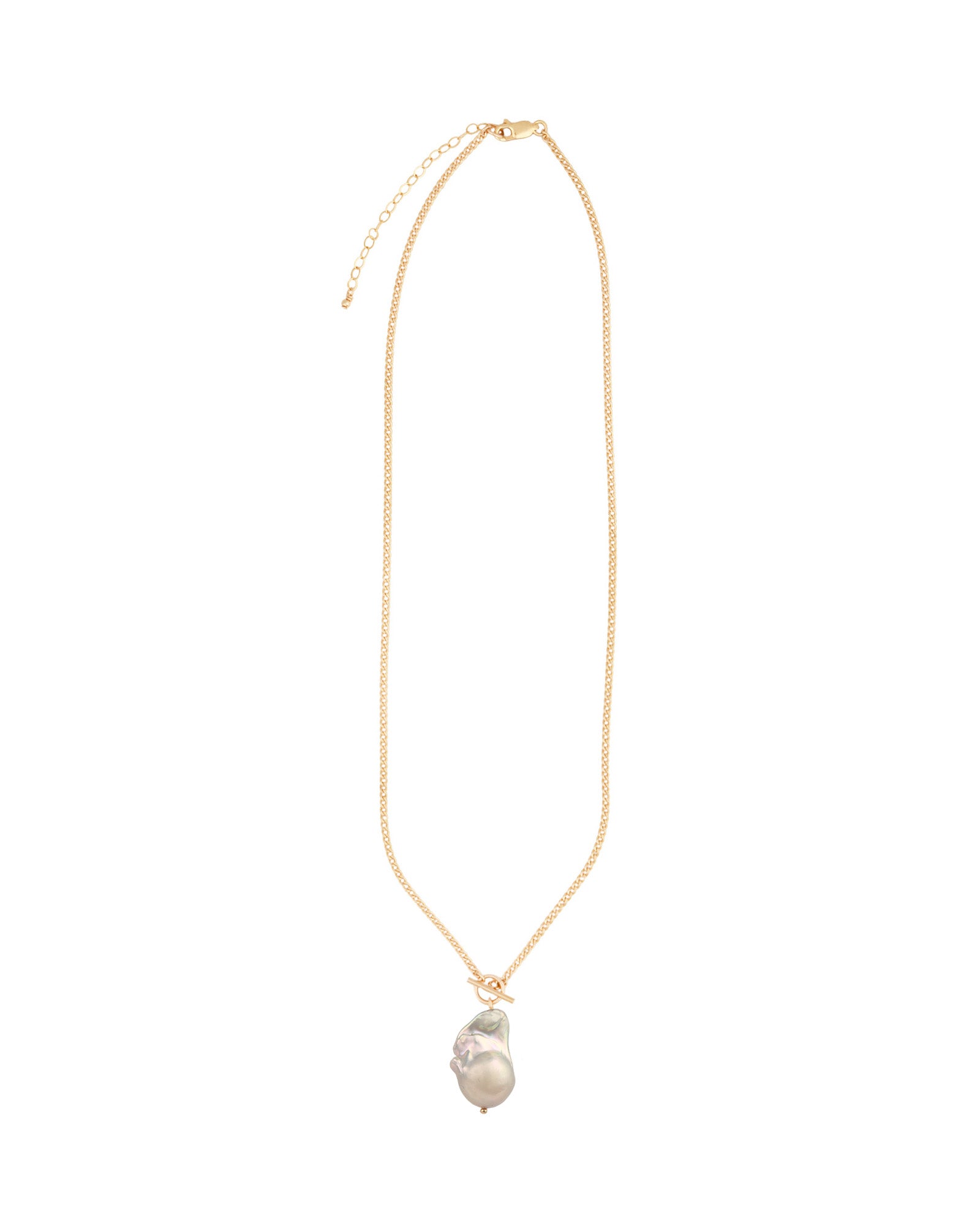 Poppy Rose-Grey Baroque Pearl Toggle Necklace-Necklaces-Blue Ruby Jewellery-Vancouver Canada
