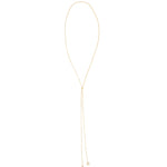 Pearl Drop Lariat 14k Gold Vermeil, White Pearl