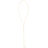Pearl Drop Lariat 14k Gold Vermeil, White Pearl