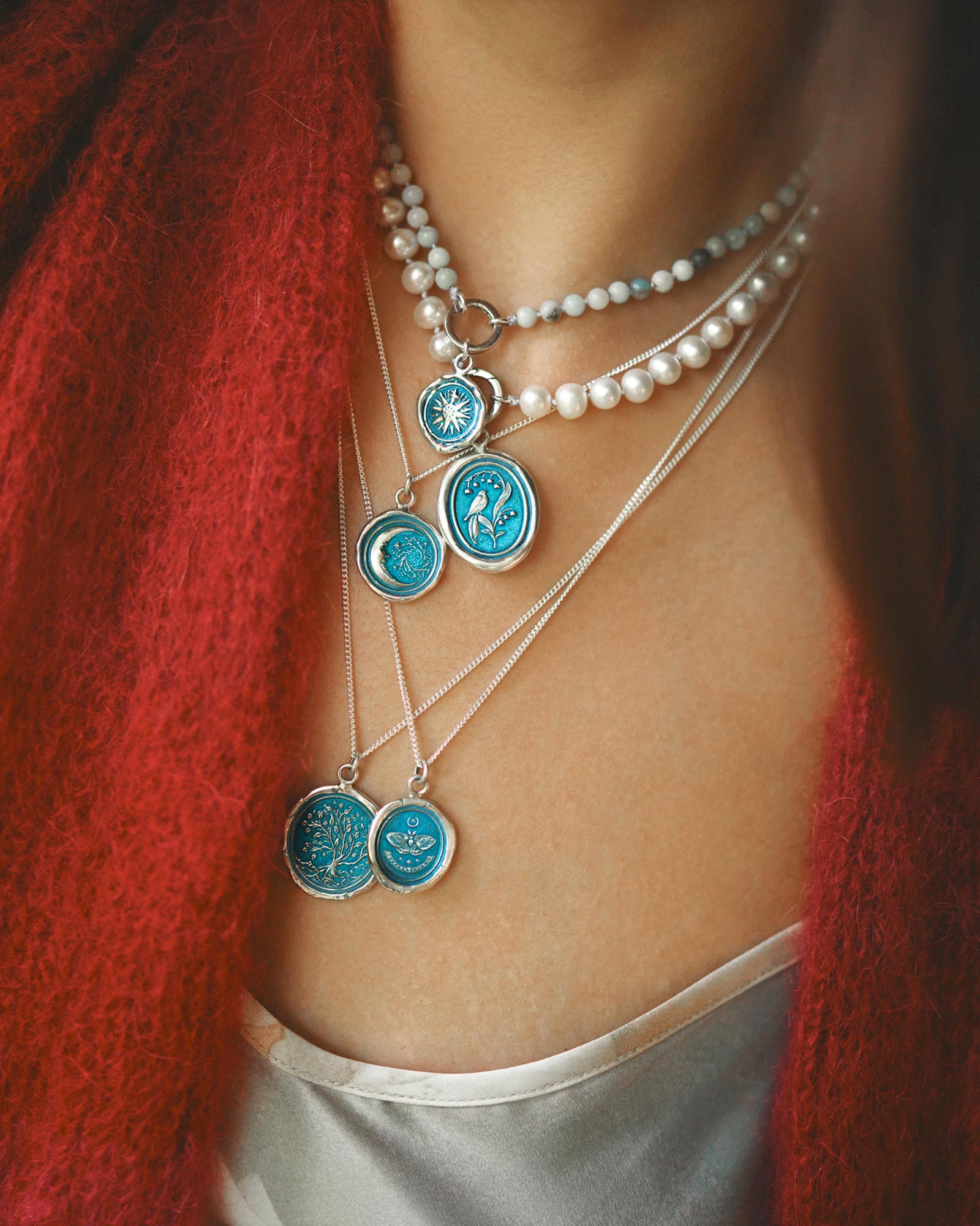 Pyrrha-One Day at a Time Necklace | Capri Blue-Necklaces-Blue Ruby Jewellery-Vancouver Canada
