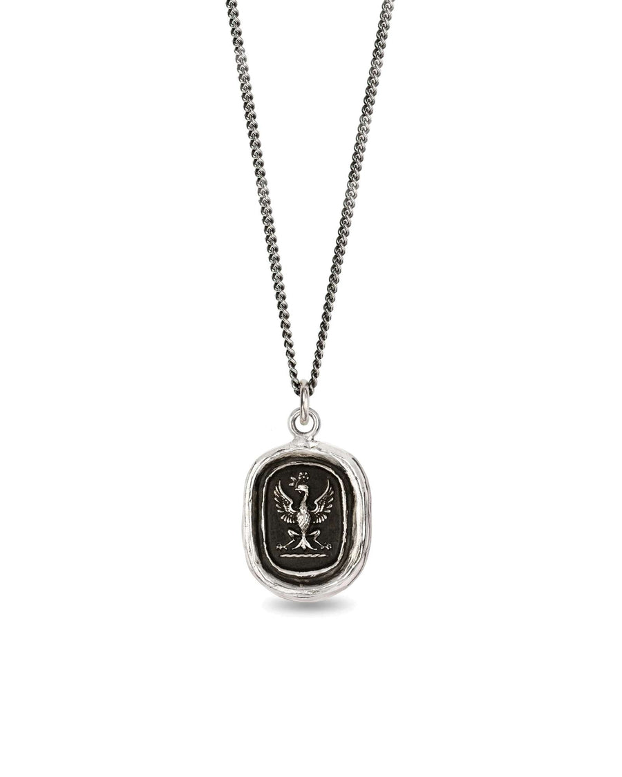 Pyrrha-Follow Your Dreams Talisman-Necklaces-Oxidized Sterling Silver-Blue Ruby Jewellery-Vancouver Canada