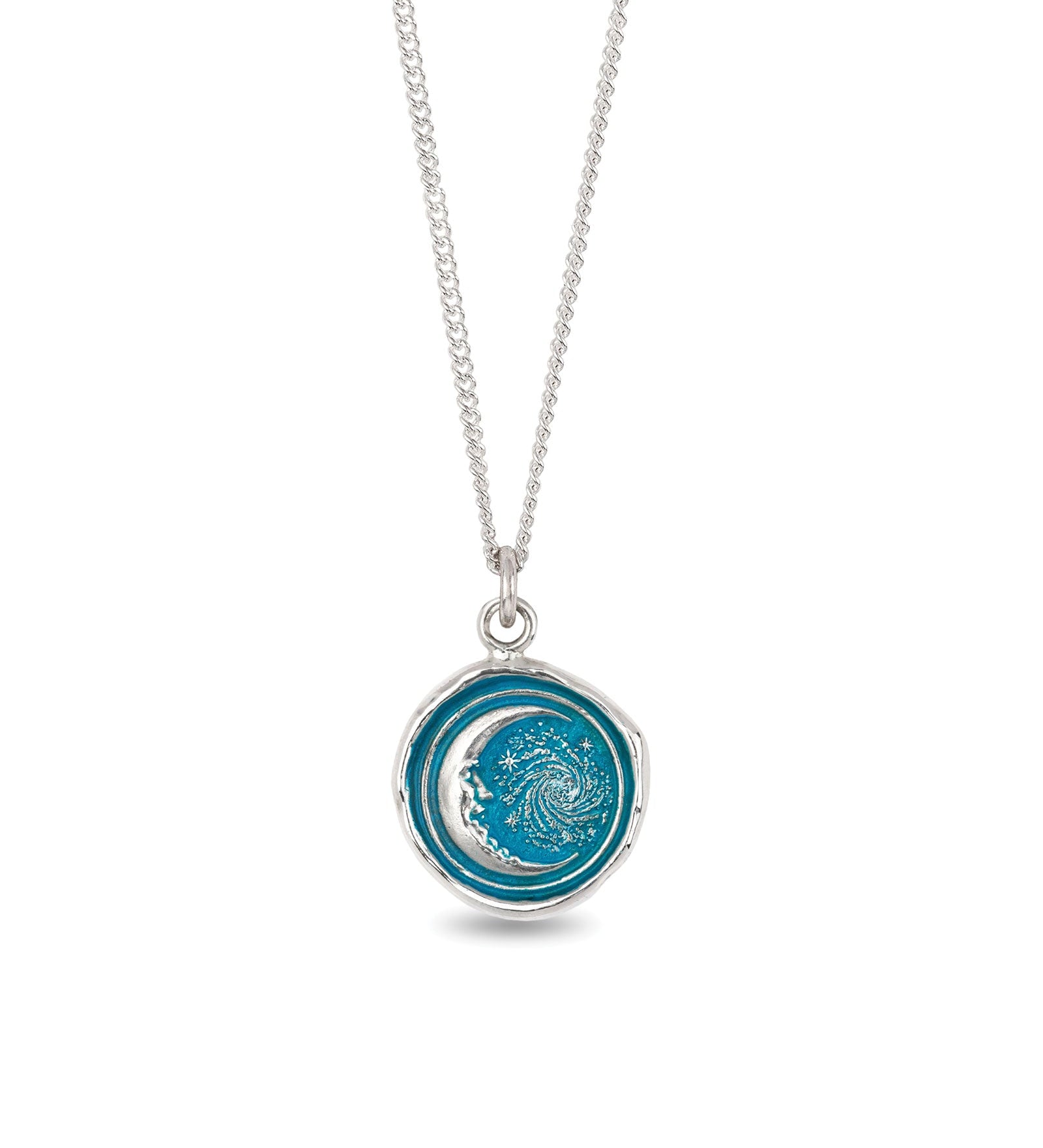 Pyrrha-Trust The Universe Talisman | Capri Blue-Necklaces-Blue Ruby Jewellery-Vancouver Canada