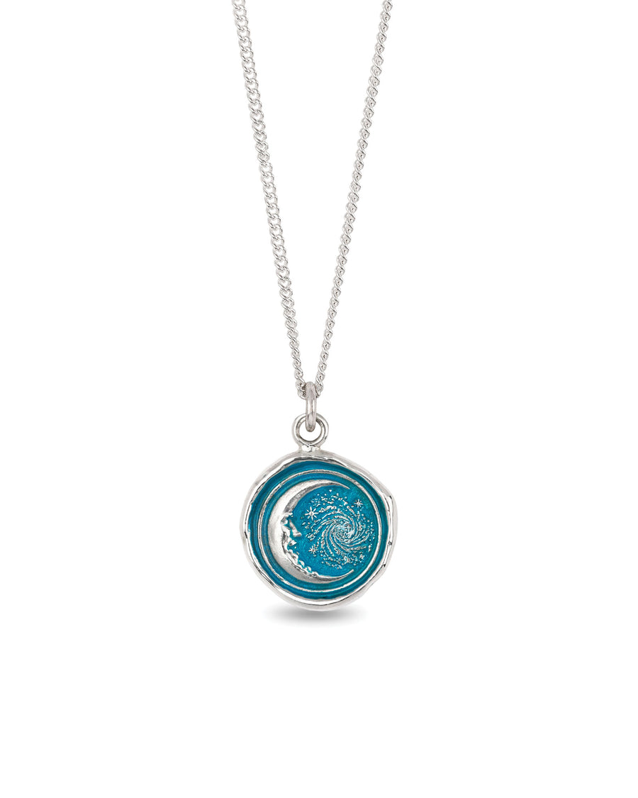Pyrrha-Trust The Universe Talisman | True Colours-Necklaces-Sterling Silver, Ceramic Blue-Blue Ruby Jewellery-Vancouver Canada