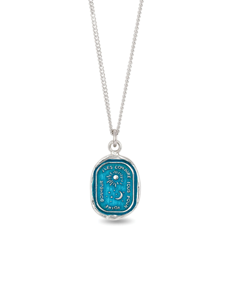 Pyrrha-Everything For You Talisman | True Colours-Necklaces-Sterling Silver, Ceramic Blue-Blue Ruby Jewellery-Vancouver Canada