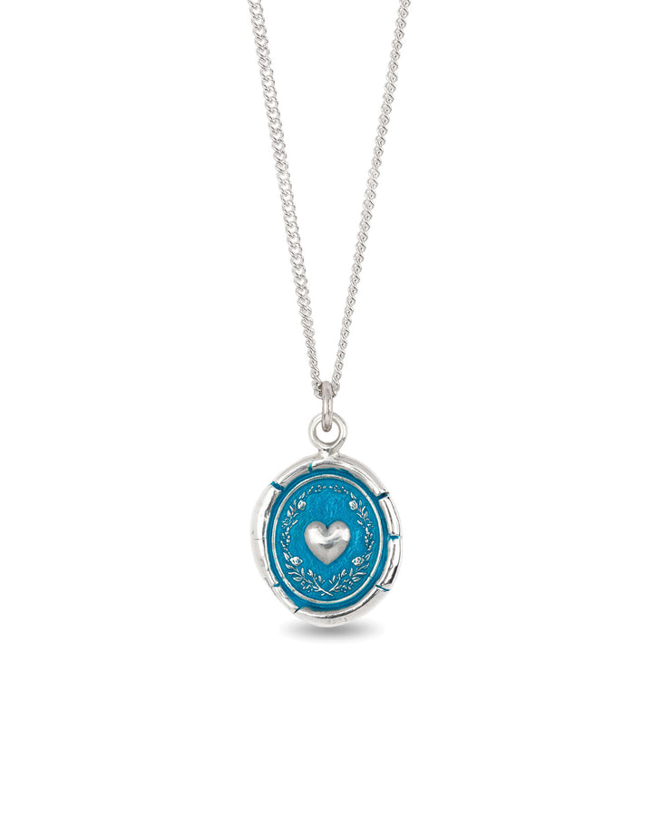 Pyrrha-Self Love Talisman | True Colours-Necklaces-Sterling Silver, Ceramic Blue-Blue Ruby Jewellery-Vancouver Canada