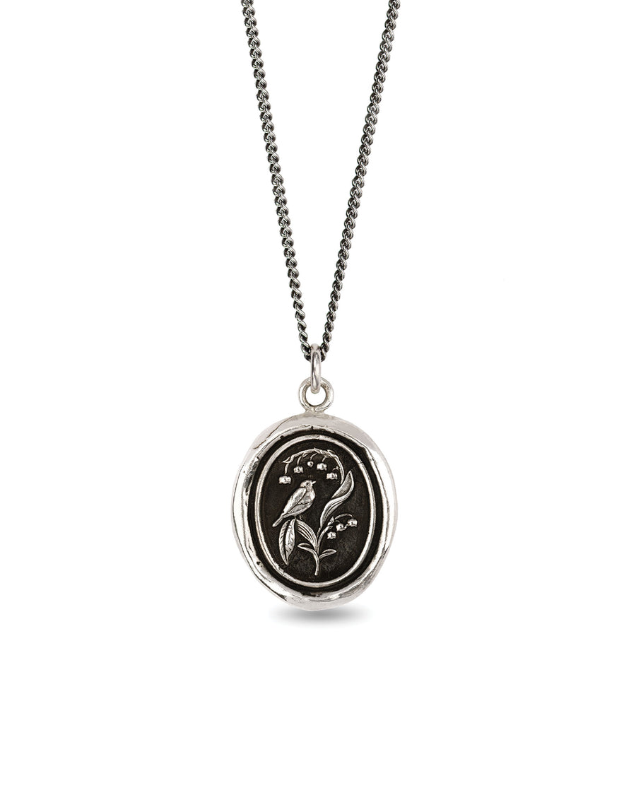 Pyrrha-Return To Happiness Talisman-Necklaces-Oxidized Sterling Silver-Blue Ruby Jewellery-Vancouver Canada