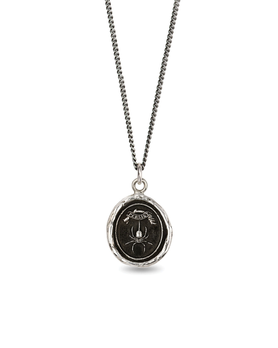 Pyrrha-Persist Talisman-Necklaces-Oxidized Sterling Silver-Blue Ruby Jewellery-Vancouver Canada