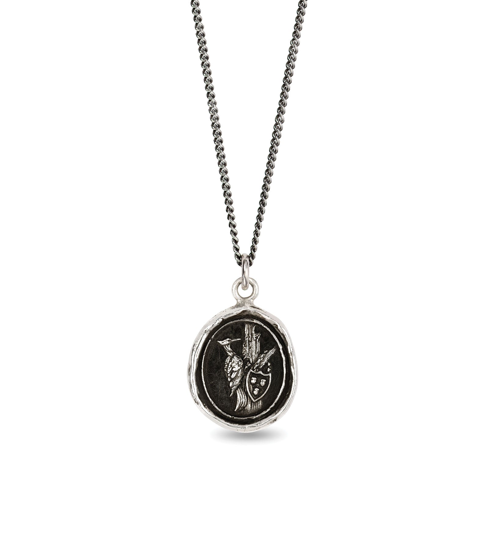 Pyrrha-Infinite Possibilities Talisman-Necklaces-Oxidized Sterling Silver-Blue Ruby Jewellery-Vancouver Canada