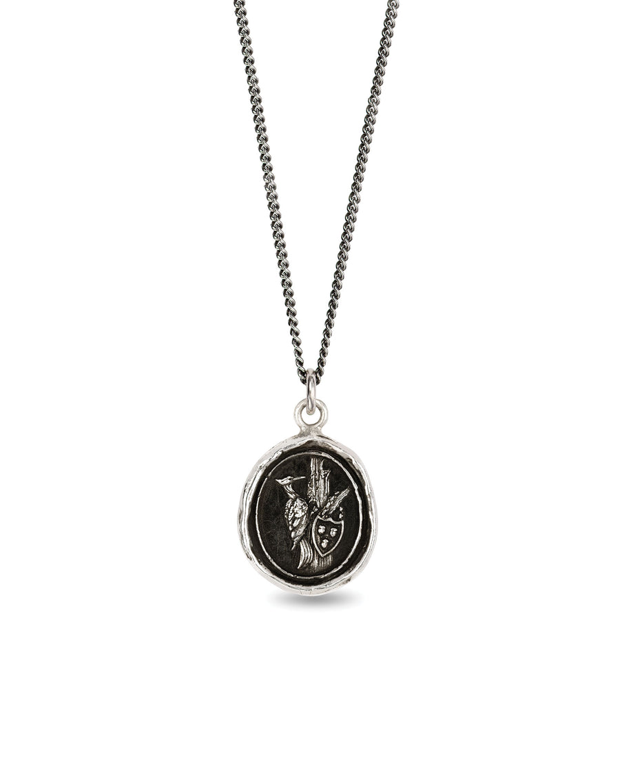 Pyrrha-Infinite Possibilities Talisman-Necklaces-Oxidized Sterling Silver-Blue Ruby Jewellery-Vancouver Canada