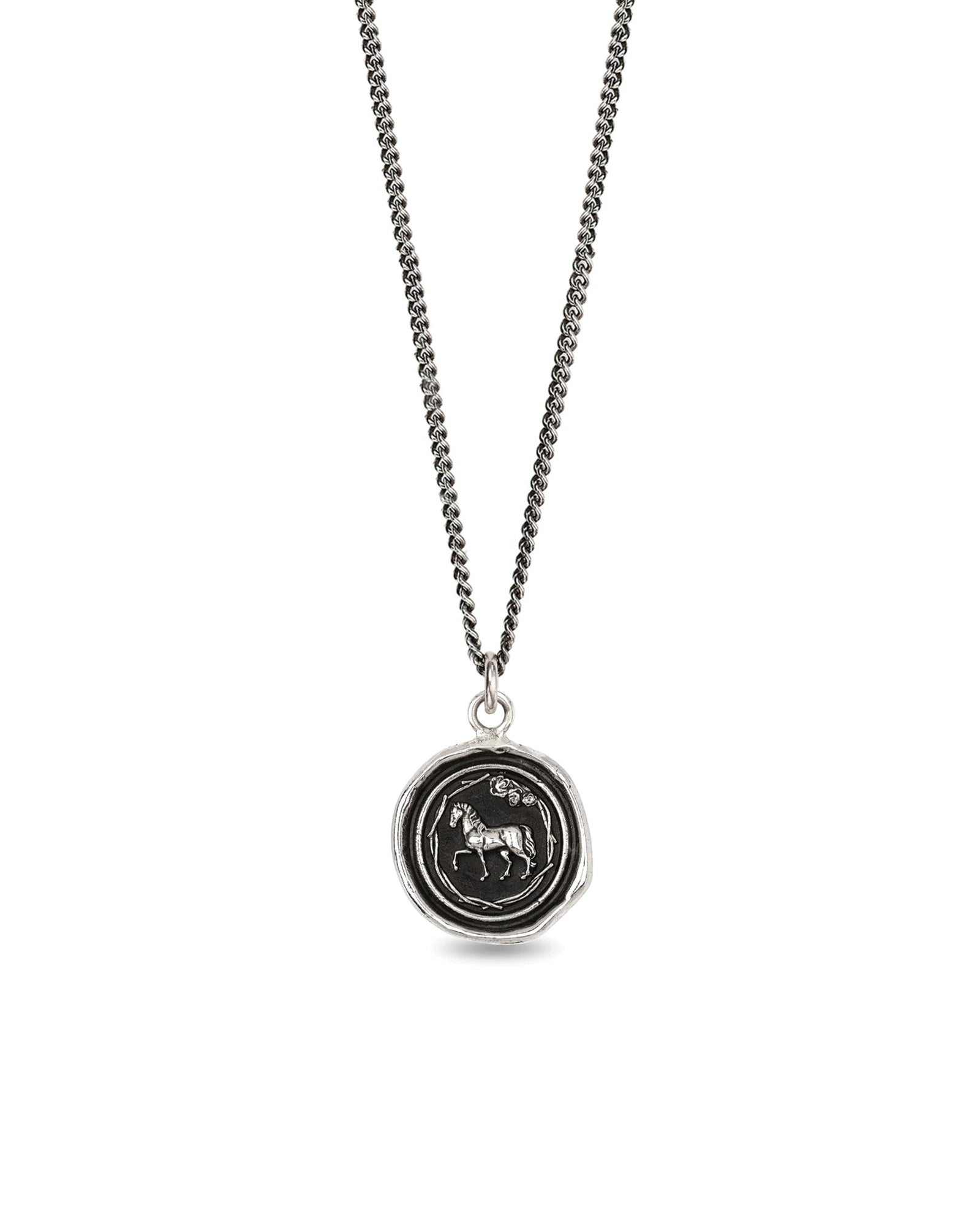 Horse Talisman Oxidized Sterling Silver