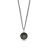 Lotus Flower Talisman Oxidized Sterling Silver
